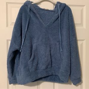 Blue fuzzy sweatshirt